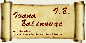 Ivana Balinovac vizit kartica
